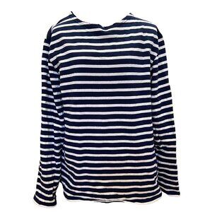 St. James Breton Striped Top, Navy & White, Cotton, Medium